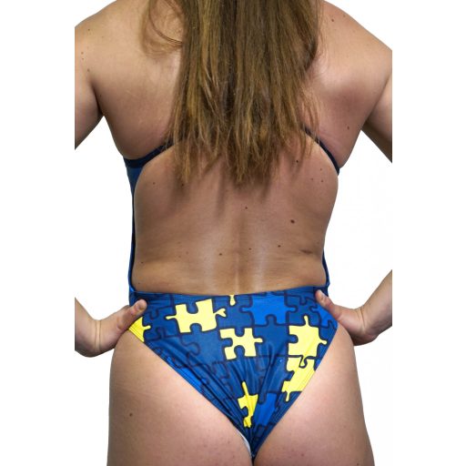 Úszódressz Puzzle blue-yellow