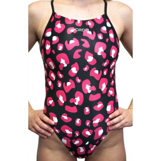 Úszódressz Leopard dark pink