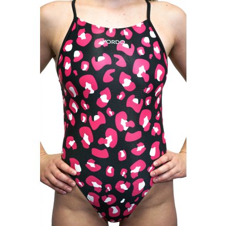 Úszódressz Leopard dark pink