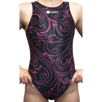 Nonfig lines pink on black zip