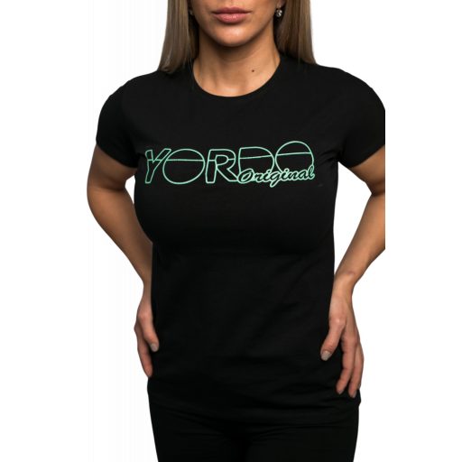 Rövidujjú póló fekete, zöld grafikával