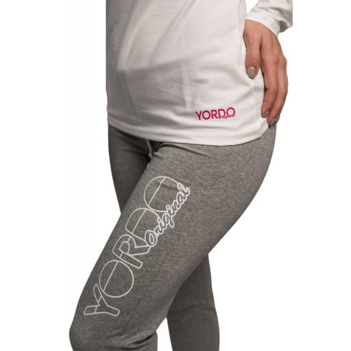 Hosszú ujjú póló fehér, magenta grafikával