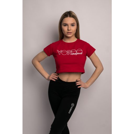 Rövidujjú rövid póló piros