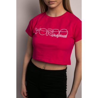Rövidujjú rövid póló magenta