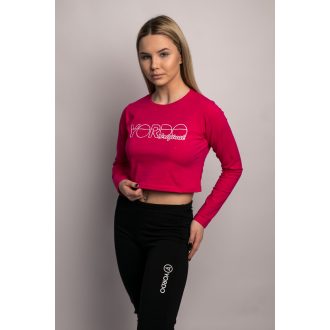 Hosszú ujjú rövid póló magenta