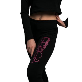 Leggings fekete magenta grafikával