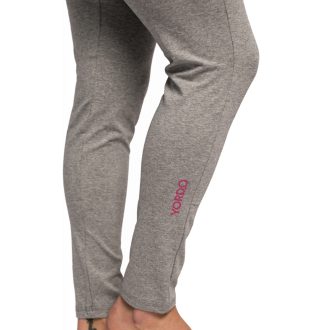 Leggings szürke kis magenta grafikával
