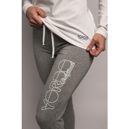 Leggings szürke nagy fehér grafikával