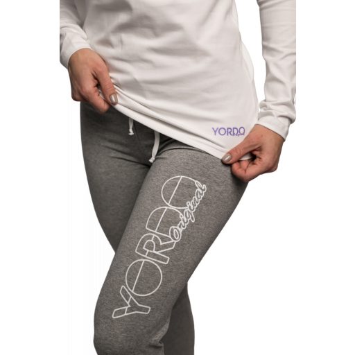 Leggings szürke nagy fehér grafikával