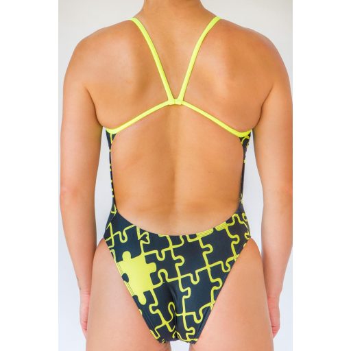 Úszódressz Puzzle sárga