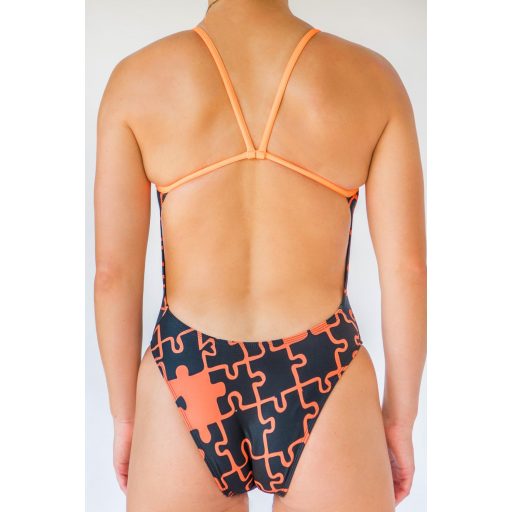 Úszódressz Puzzle narancs