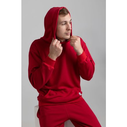 UNISEX PULÓVER, BELEBÚJÓS, ZSEBES, NORMÁL KAPUCNI - Piros