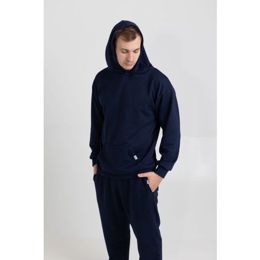UNISEX PULÓVER, BELEBÚJÓS, ZSEBES, NORMÁL KAPUCNI - Sötétkék