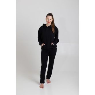  UNISEX PULÓVER, BELEBÚJÓS, ZSEBES, NORMÁL KAPUCNI - Fekete