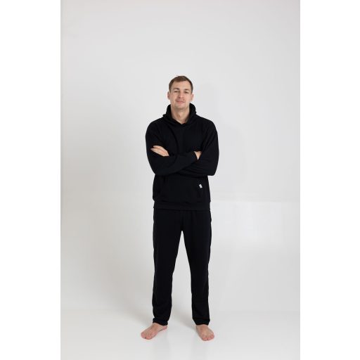 UNISEX PULÓVER, BELEBÚJÓS, ZSEBES, NORMÁL KAPUCNI - Fekete